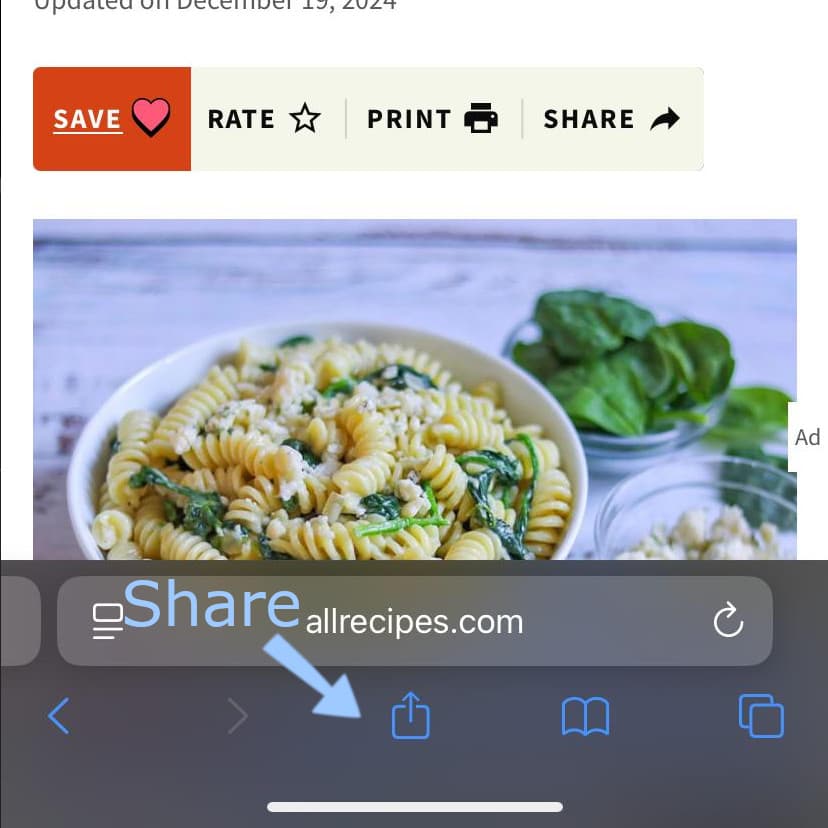 Website: Teilen öffnen