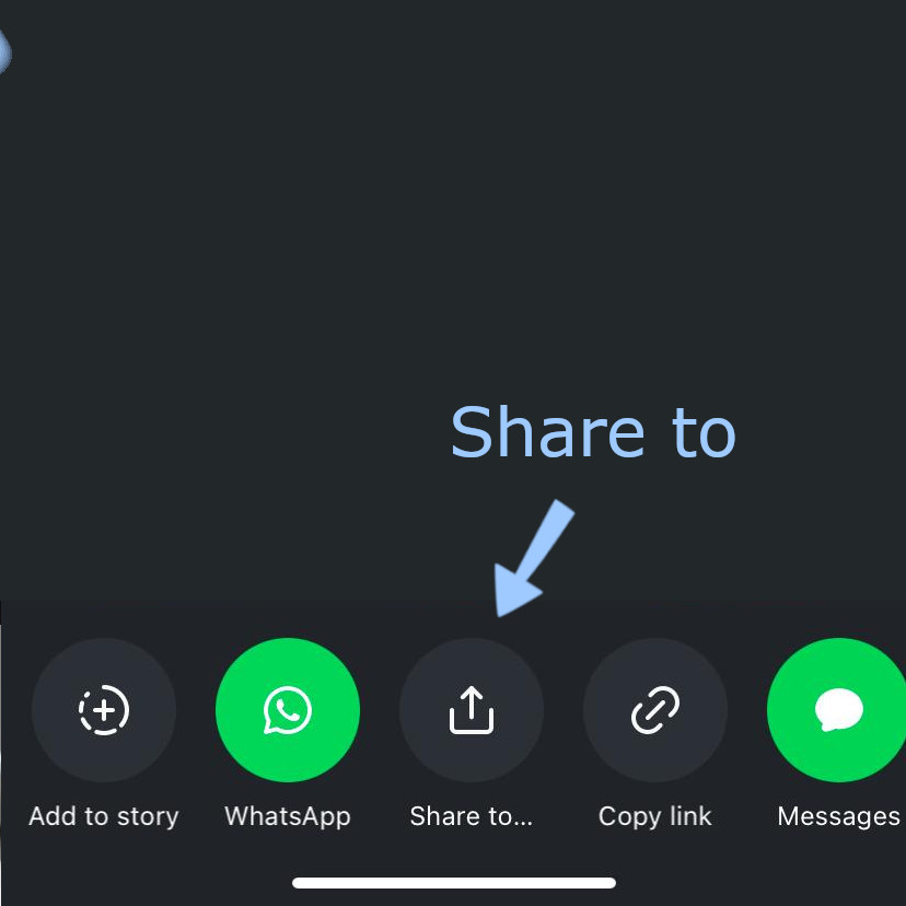 Instagram: Click more or share to