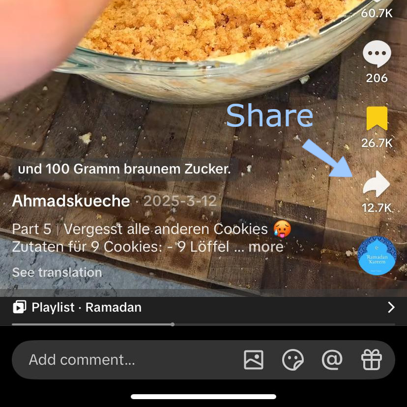 TikTok: Click to share